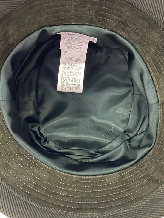 HERMES - Khaki deerskin Corduroy Hat main image 5